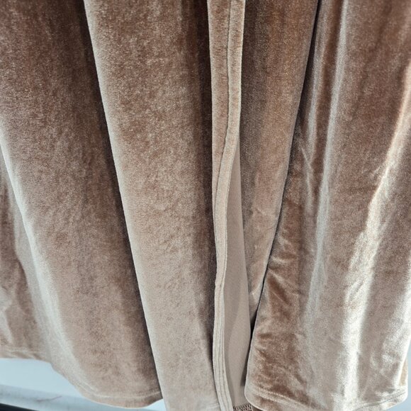 Baltic Born Light Brown Katelyn Taupe Velvet V-Neck Maxi Wrap Dress Large - Picture 4 of 11